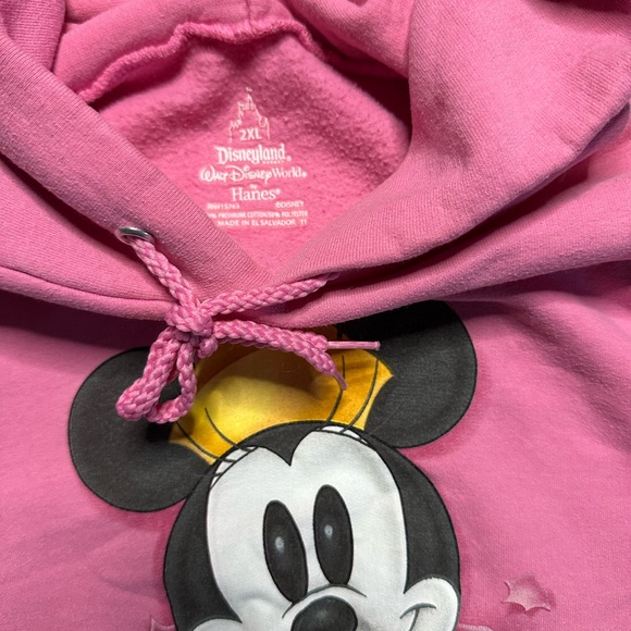 Hanes Pink Kids Hoodie with Polka Dot Character Back Graphic - Picture 2 of 3
